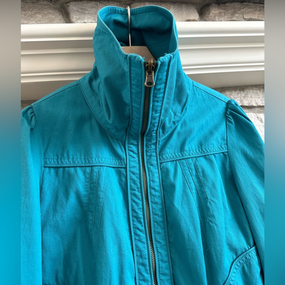 ✨NWT✨ Tulle Corduroy zip up jacket with large collar 3/4 length sleeves size L - Picture 7 of 14